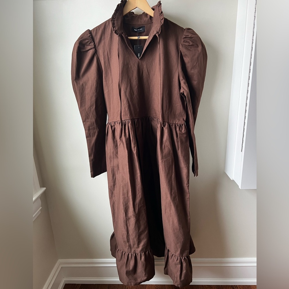 NWT TOIT VOLANT Gigot Dress Ruffle Organic Prairie Victorian Cottagecore M L